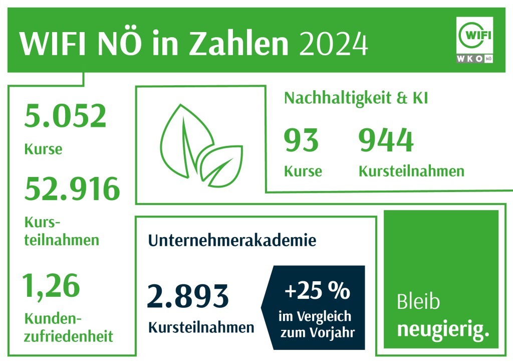 Die Erfolgsbilanz 2024 des WIFI NÖ (Infografik: Wifi NÖ)